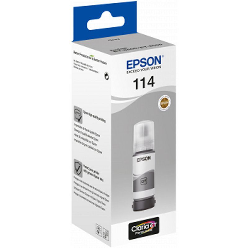 Epson Botella Tinta Ecotank 114 Gris 70ml